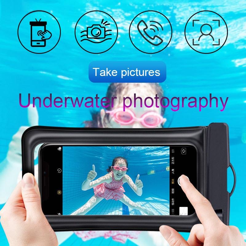 Universal Waterproof Phone Case Swim Bag For iPhone 11 13 Pro Max Water Sports Beach Pool Cover Universal Waterproof Phone Case Waterproof Phone Pouch for iPhone