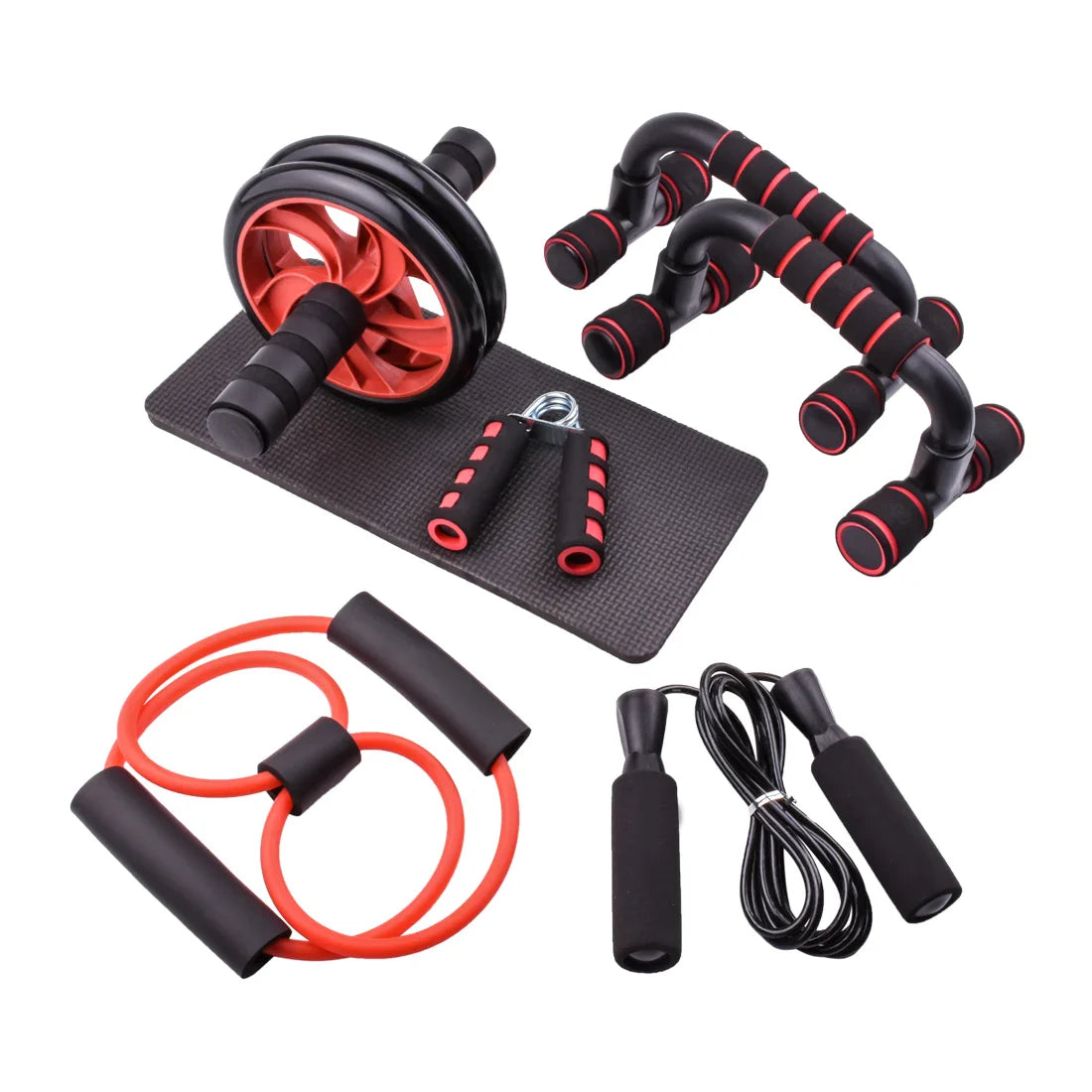 All in One Home Gym Ab Roller Jump Rope & Mat