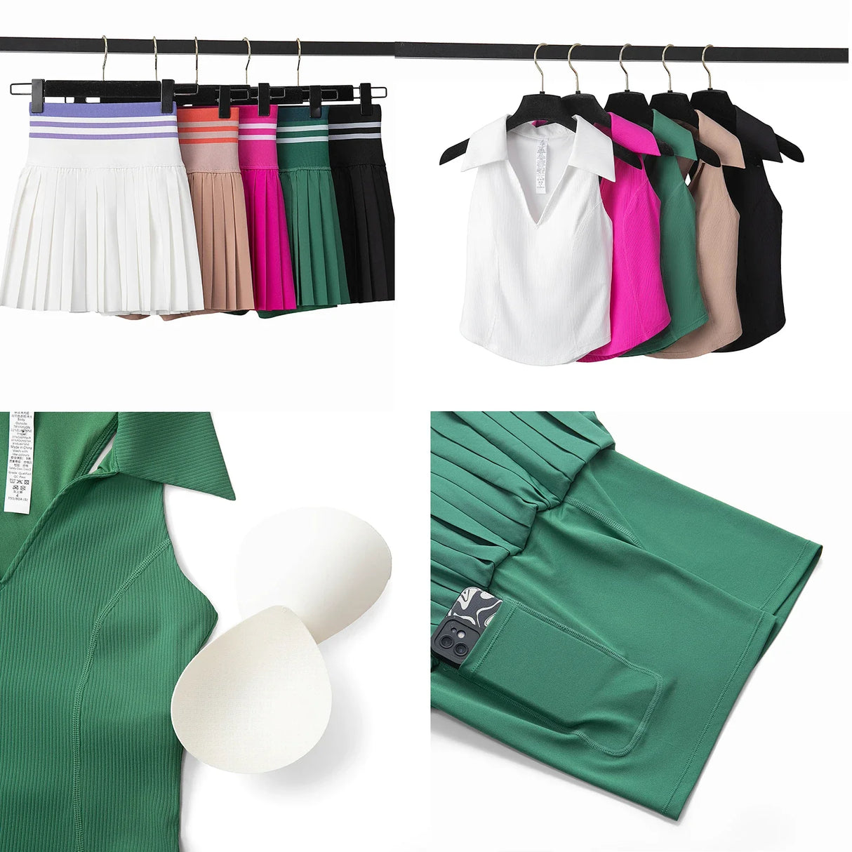 Women's Summer Two Piece Set High Waisted Mini Skirt & Backless Sports Bra