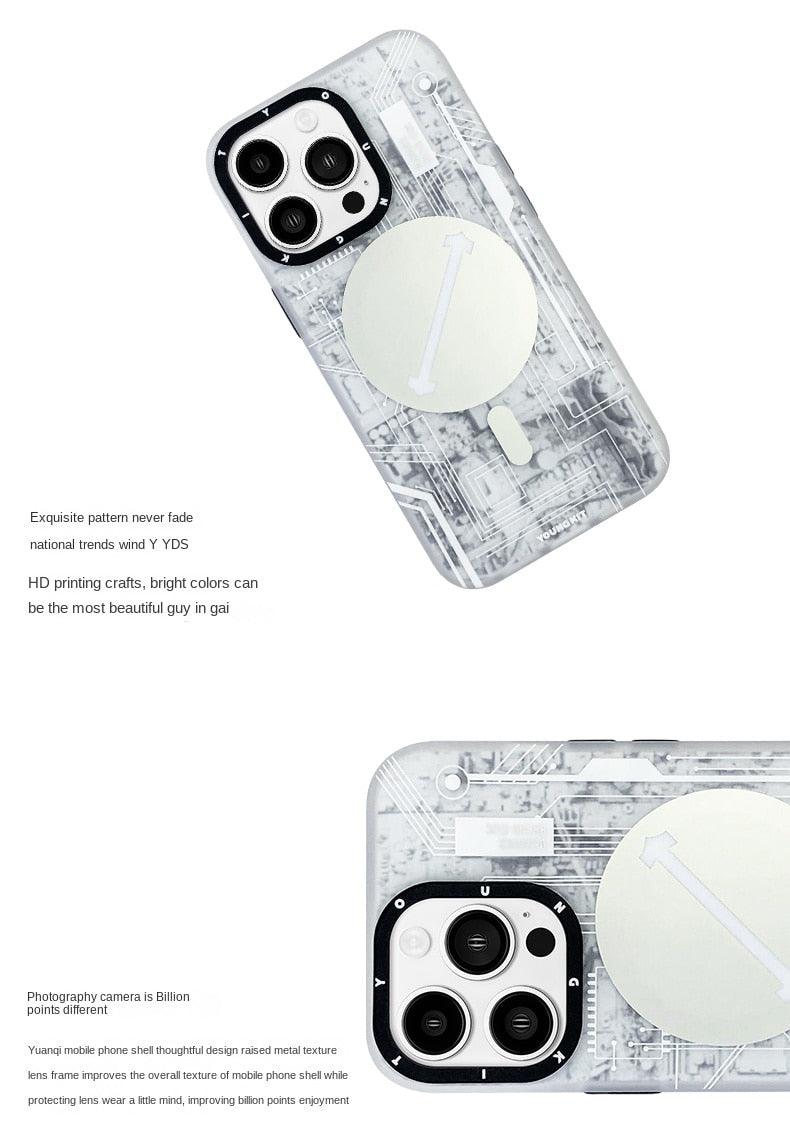 Cover Iphone 13 14 Pro Max Case Trend Magnetic Wireless Charging Cell Phone Iphone Anti-drop Case Smartphone Magnetic Case Designed For Iphone