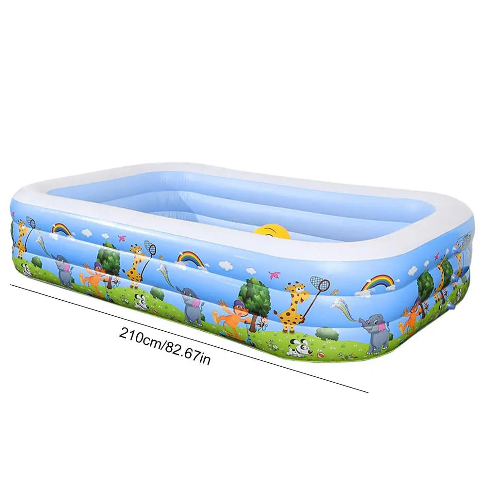 Heavy Duty Inflatable Pool with Reinforced Sides for Family Fun