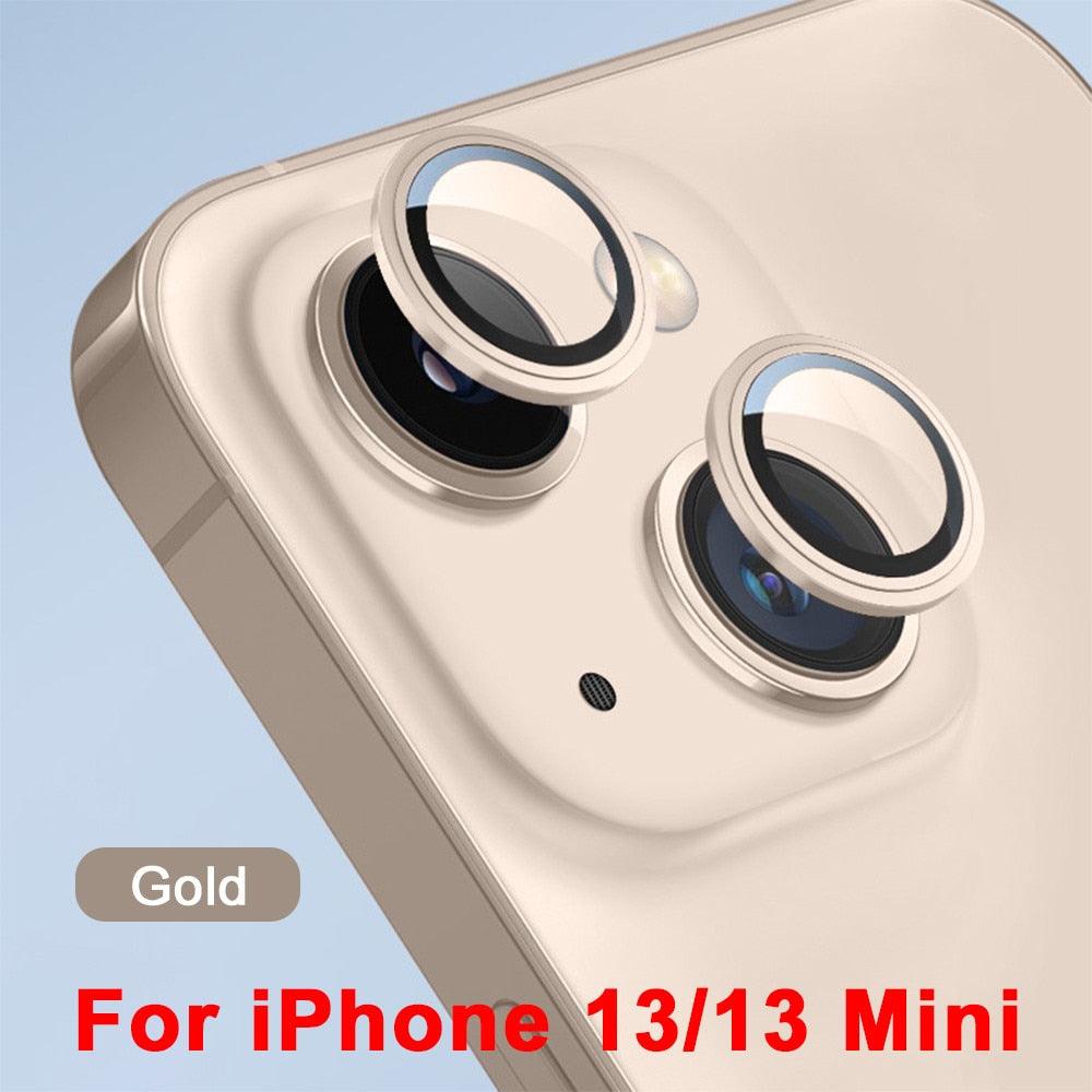 3D Protective Glass Camera Protector Cover For iPhone 13 Pro Max i Phone 13Pro 13 Mini Rear Lens Metal Ring Protect Camera Lens Case Individual Metal Scratch Resistant HD Clear Case Tempered Glass Camera Case
