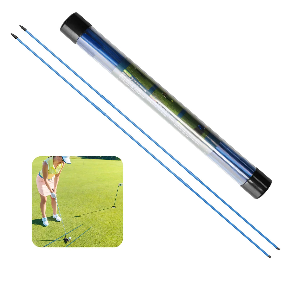 Collapsible Golf Training Rods with Case