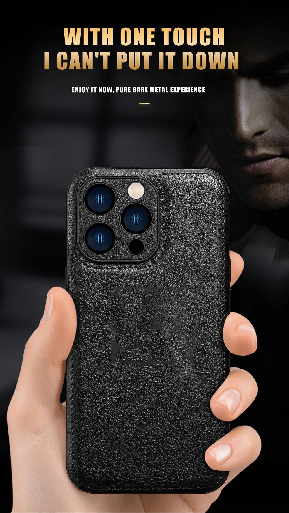 Luxury PU leather Phone Case For iPhone 14 13 Pro Max 12Pro 11Pro Max 13 12 Pro XS MAX XR X SE 7 8 plus Fashion Back Cover Leather Back Case for iPhone 14 Pro Shockproof Cover for iPhone