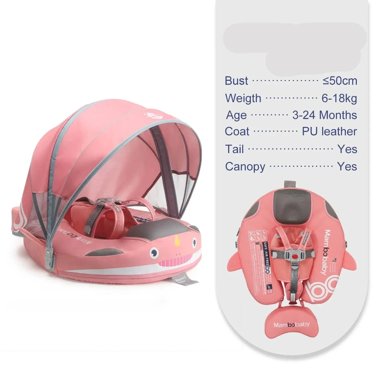 Float 2 Canopy & Chest Support for Safe & Fun Baby Swimming