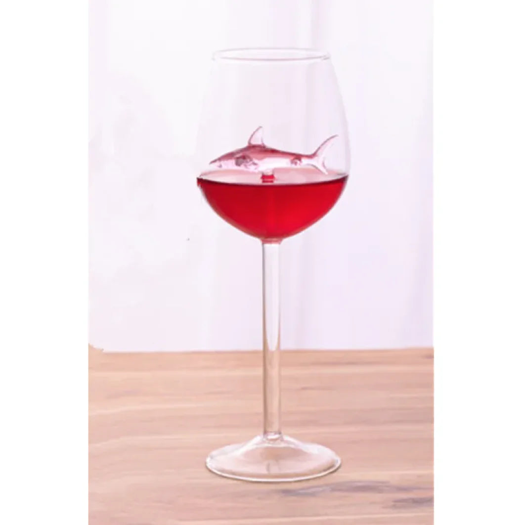 Shark Inside Red Wine Glass