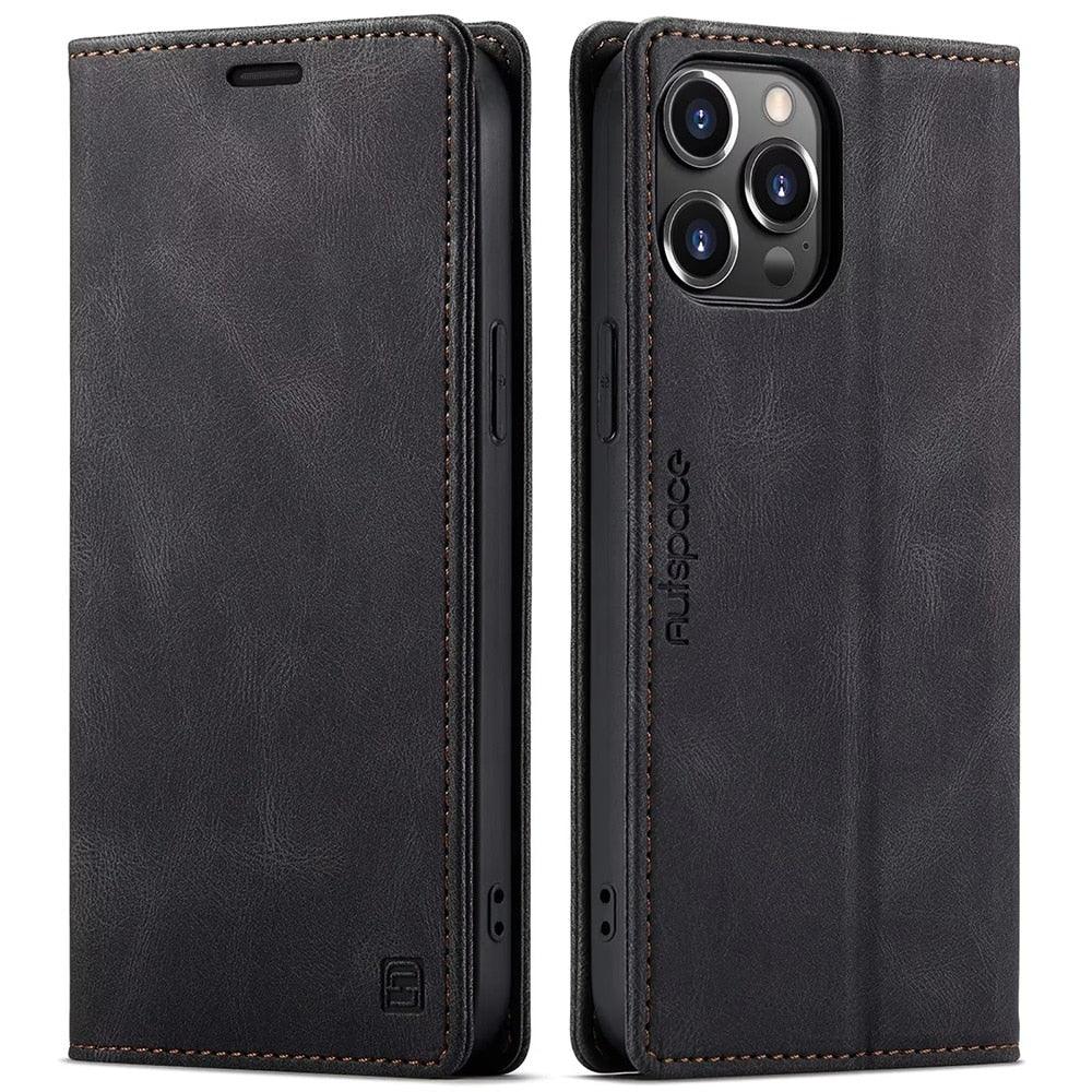 Vintage Wallet Case Card Holder Kickstand Built-in Magnetic Flip Leather Case for iPhone Leather Cases for iPhone 14 13 12 11 Pro Max Mini XR XS Max 8 7 6s Plus Wallet Flip Cover