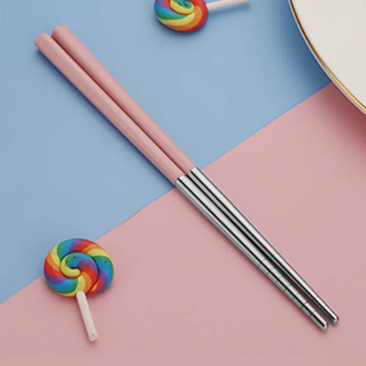 Stainless Steel Wheat Straw Chopsticks Set