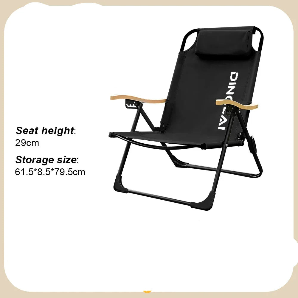 Comfortable Camping Chair Adjustable Foldable with Pillows