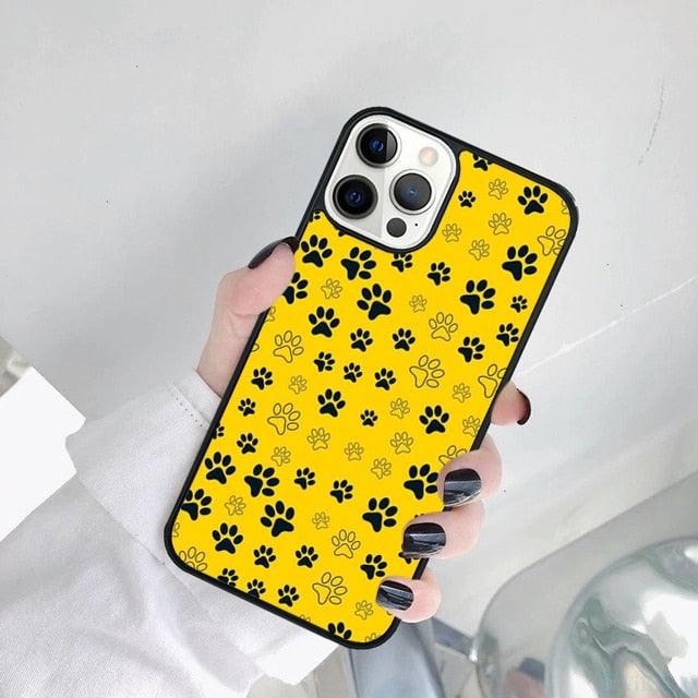 Dog Foot Print Colorful Pattern Phone Case For Iphone 14 Se 2020 Xr Xs 11 12 13 Mini Pro Max 6 7 8 Plus Ultra Designer Printed Hard Back Case