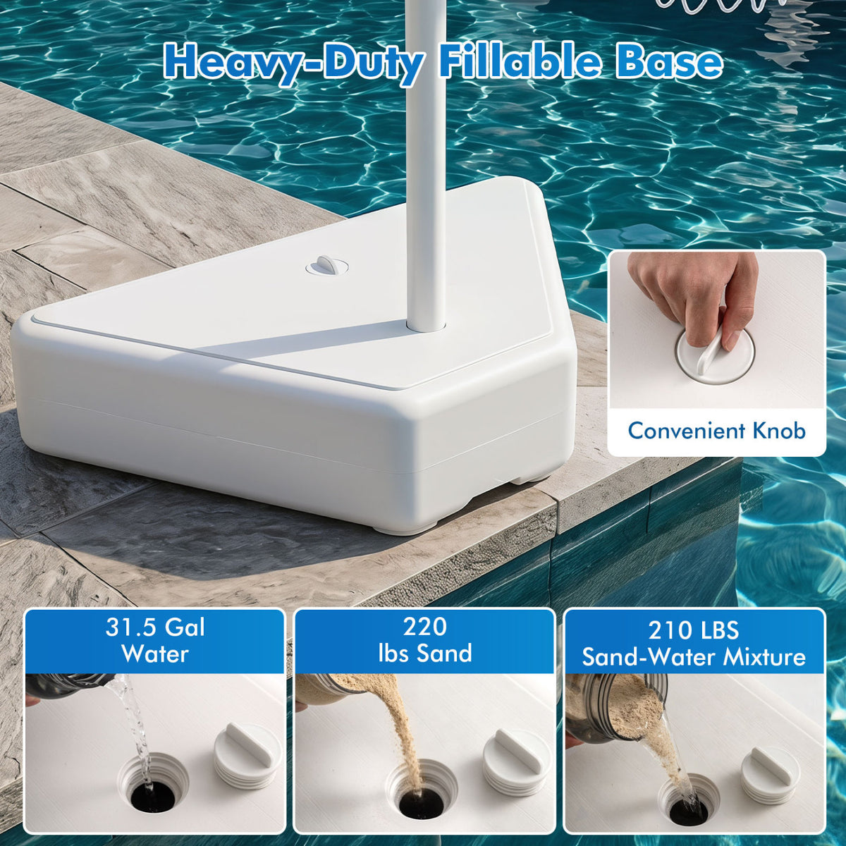 Splash & Shoot Pool Basketball Hoop with Adjustable Height & 2 Balls and Pump-White