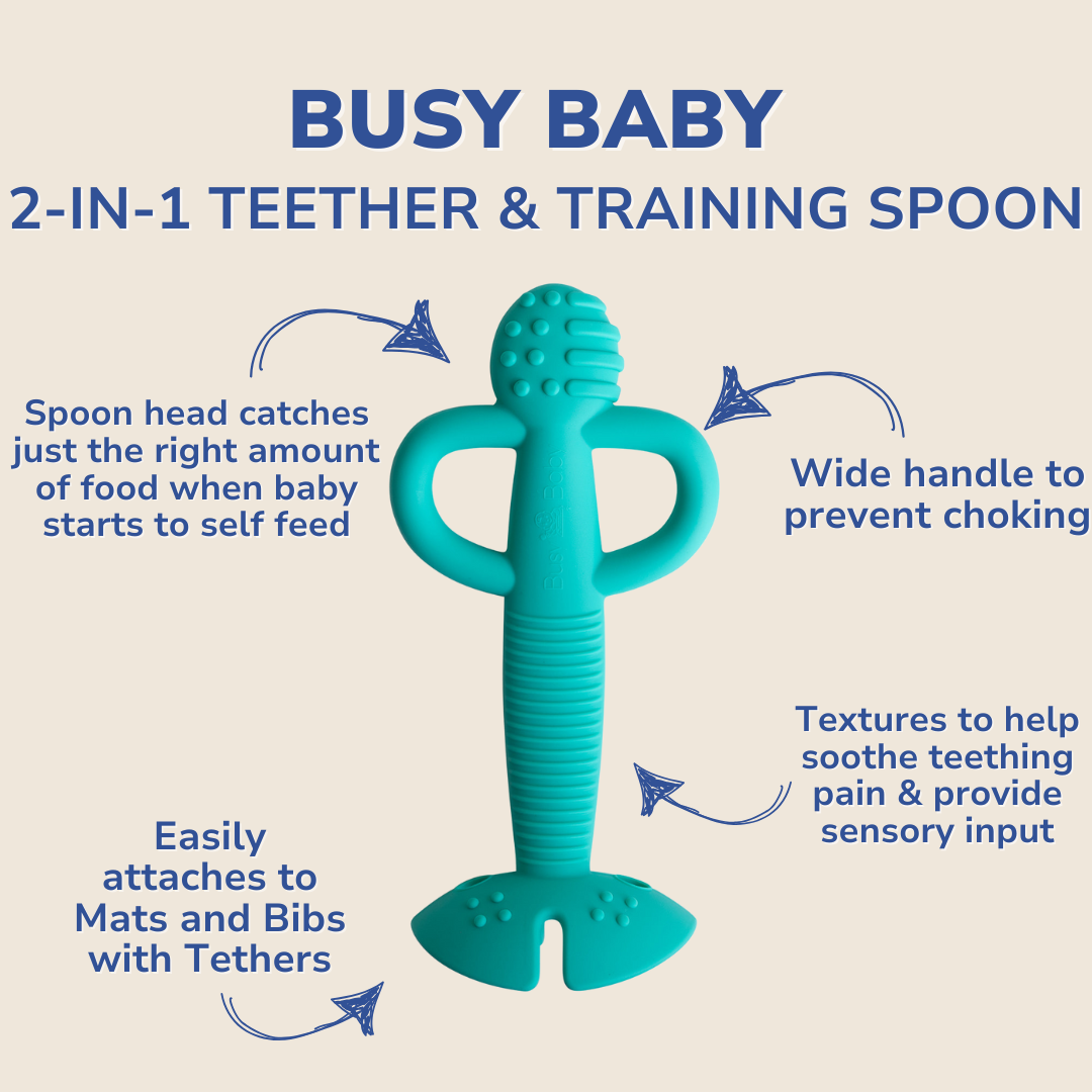 2-in-1 Teether & Training Spoon SPEARMINT