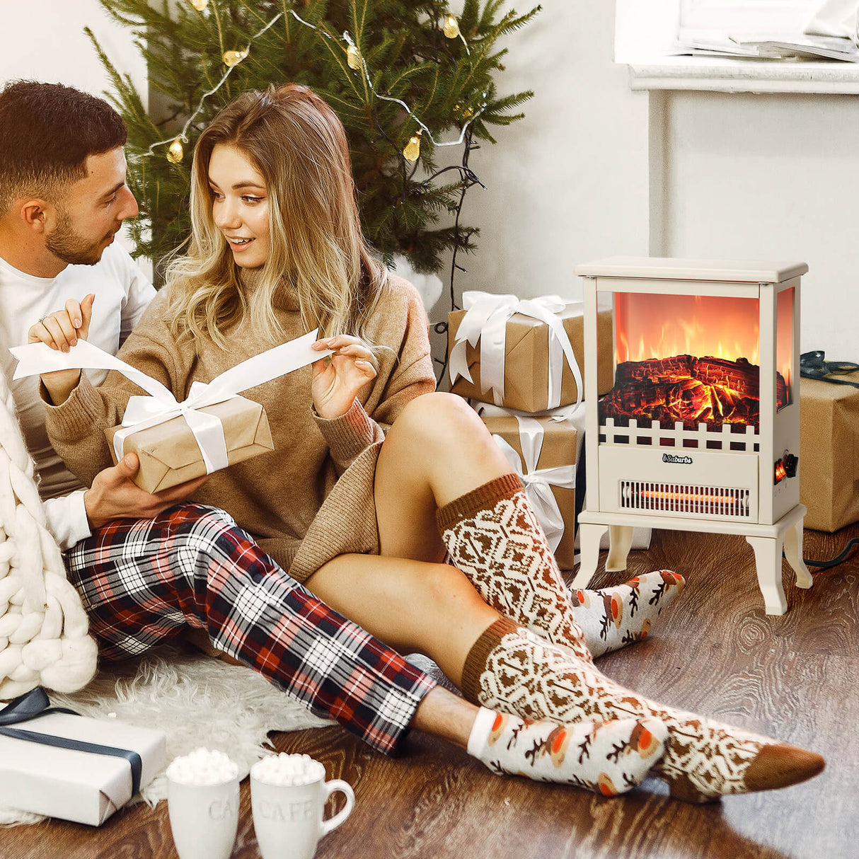 (Open Box) Suburbs TS17Q Electric Fireplace Stove Heater