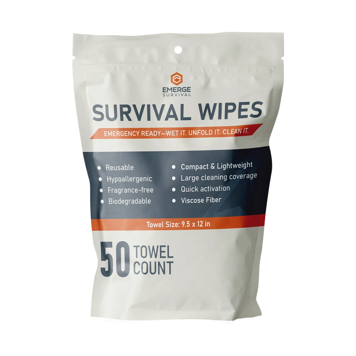 Emerge Survival Wipes - 50ct