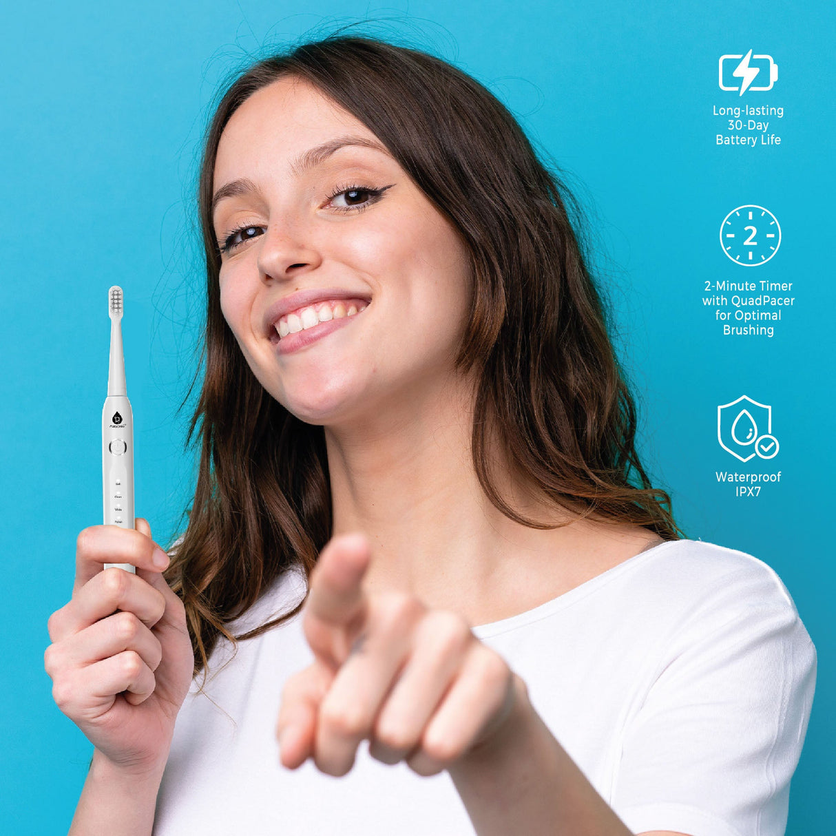 Pursonic Rechargeable Water Flosser & USB Electric Toothbrush with 12 Brush Heads – Advanced Oral Care Set