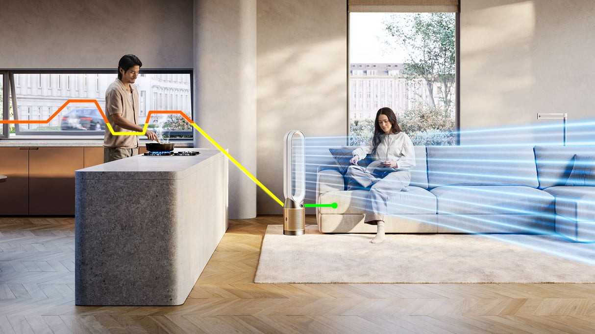 DYSON PURIFIER HUMIDIFY+COOL PC2 DE-NOX TOWER in WHITE/GOLD