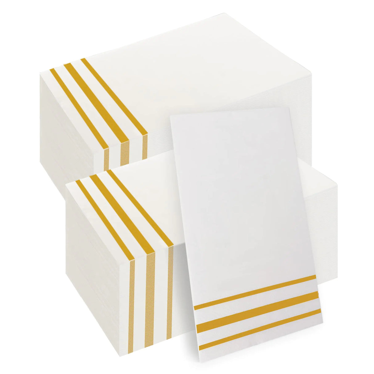 Napkins Disposable Paper Napkins 200 Pack Paper Hand Towels Absorbent Dinner Napkins White and Gold Napkins Guest Towels Tissue Party Napkins for Bathroom Dinner Wedding Kitchen Party Event Decorative