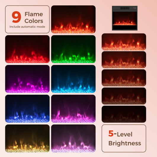 TV Stand with Electric Fireplace LED Lights and Remote Controls for TVs Up to 40 Inch-Rustic Brown