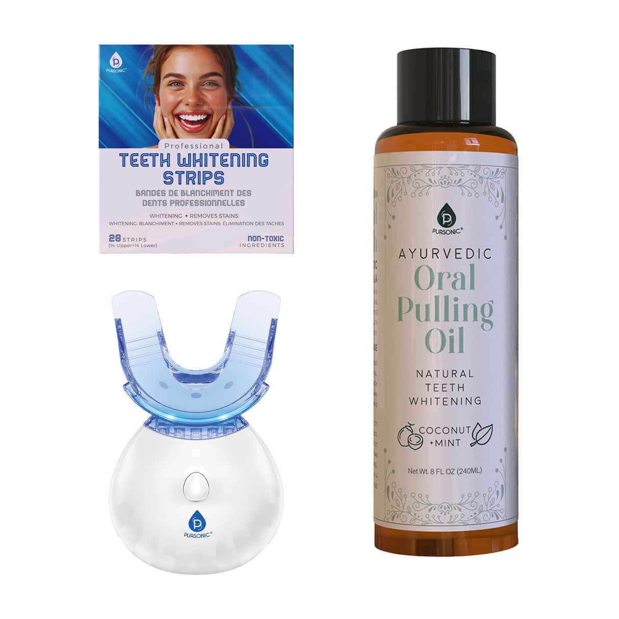 Pursonic Advanced Teeth Whitening & Ayurvedic Oral Care Bundle by Pursonic