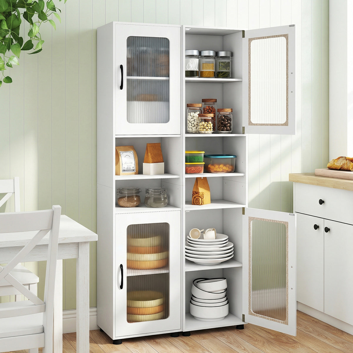 Tall Bathroom Storage Cabinet 67 Inches Freestanding Storage Organizer-White