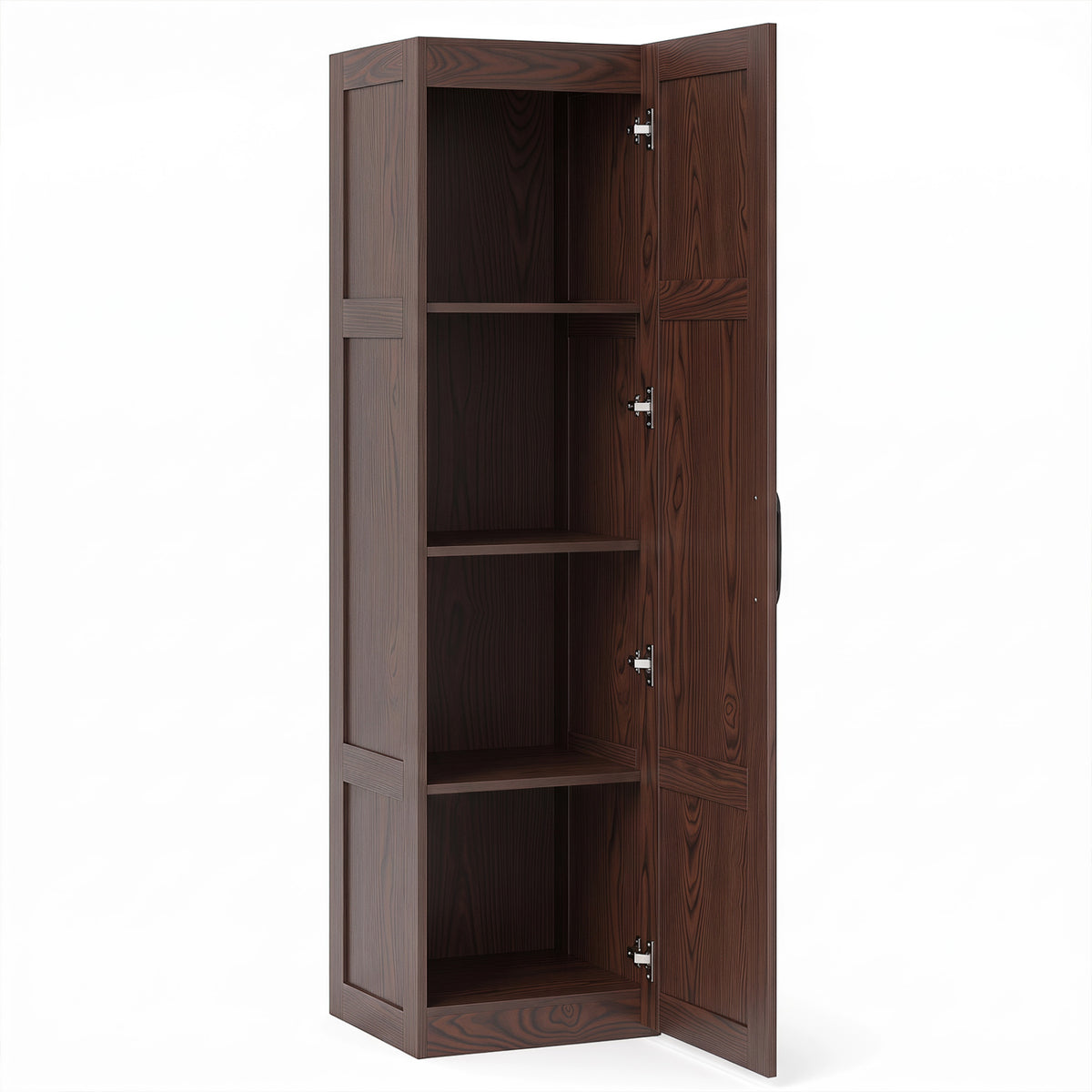 Tall Storage Cabinet with 4 Storage Shelves for Bathroom Living Room-Brown