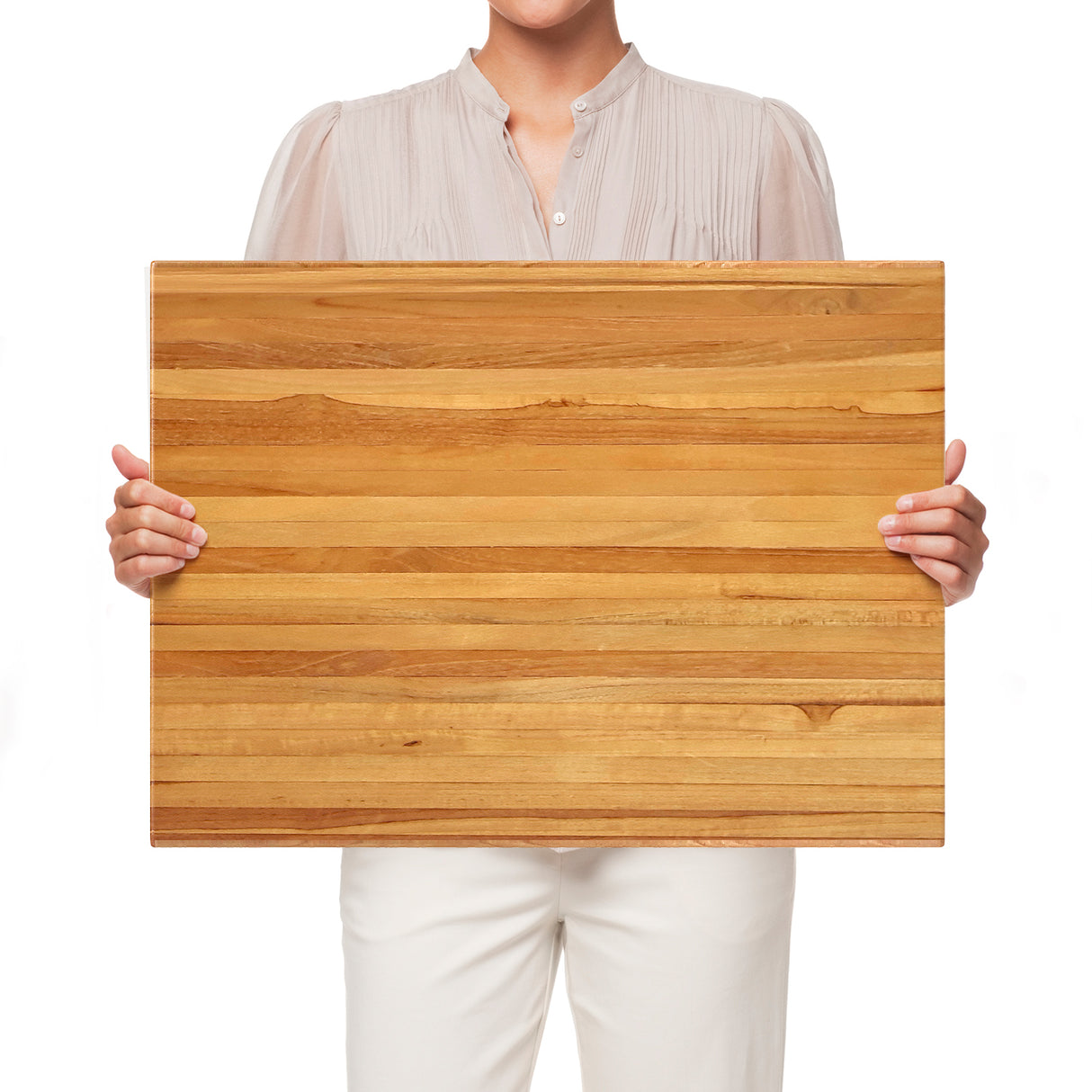 Teak Wood Cutting Board Extra Large 24 Inch Reversible Cutting Board with Handle