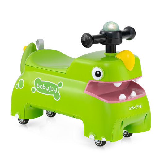 Toddler Ride on Toy Walking Sliding Car with Lights and Music-Green
