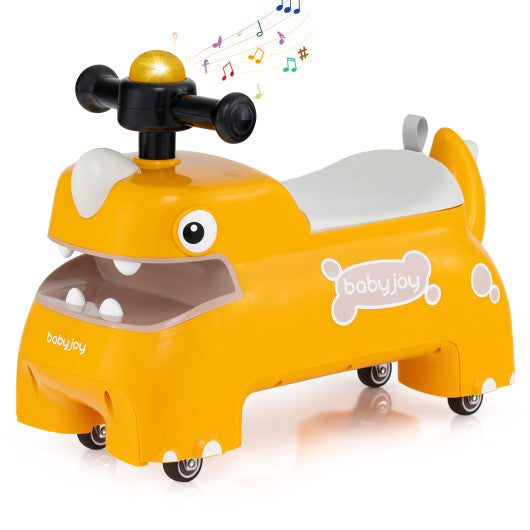 Toddler Ride on Toy Walking Sliding Car with Lights and Music-Yellow