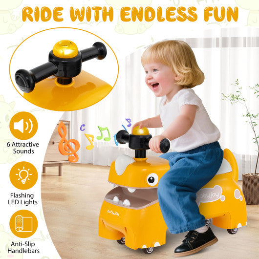 Toddler Ride on Toy Walking Sliding Car with Lights and Music-Yellow