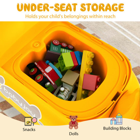 Toddler Ride on Toy Walking Sliding Car with Lights and Music-Yellow