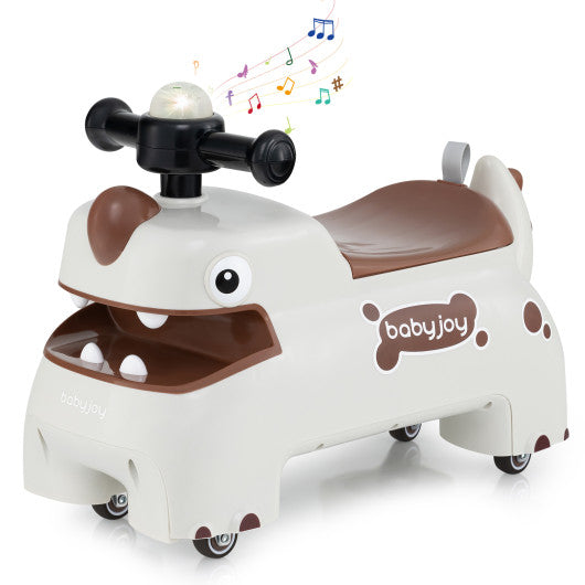 Toddler Ride on Toy Walking Sliding Car with Lights and Music-White