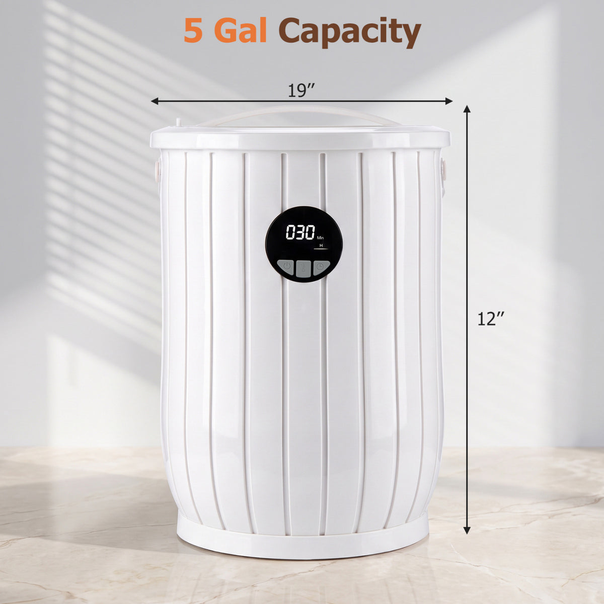 Towel Warmer Heated Bucket with Auto Shut Off and Fragrance Tray for Bathrooms-White