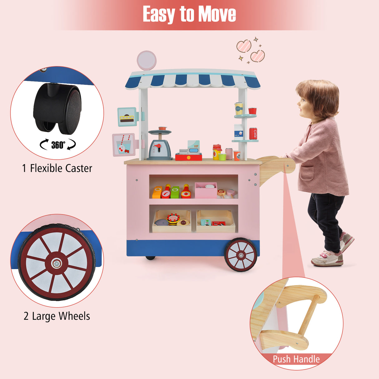Toy Cart Play Set with POS Machine and Lovely Scale-Multicolor