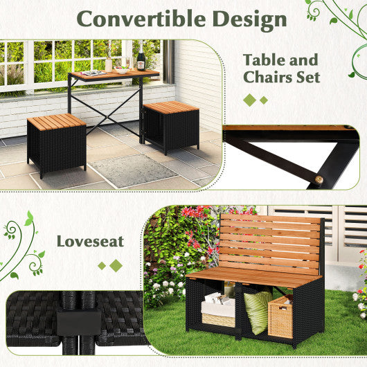 Patio Furniture Set with Raised Garden Bed for Porch and Yard