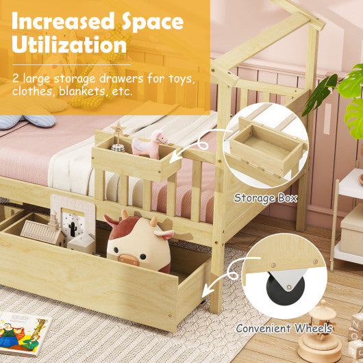 3 Piece Outdoor Bar Set with Footrest and 2-Tier Shelf-Black