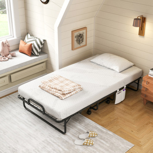 Twin Size Folding Bed with 5 Inch Mattress