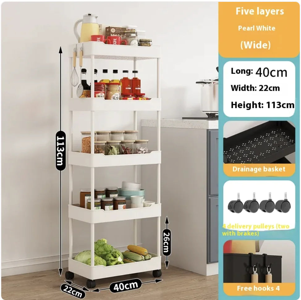 Multi-Tier Kitchen Floor Standing Storage Cart