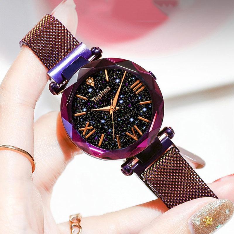 New STEVVEX Luxury Women Watches Magnetic Starry Sky Quartz Wristwatch Fashion Ladies Style Wrist Watch For Women and Girls