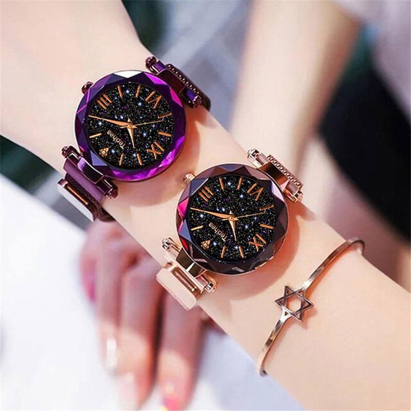 New STEVVEX Luxury Women Watches Magnetic Starry Sky Quartz Wristwatch Fashion Ladies Style Wrist Watch For Women and Girls