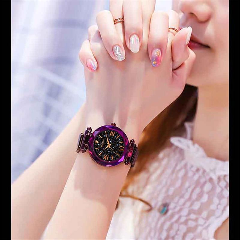 New STEVVEX Luxury Women Watches Magnetic Starry Sky Quartz Wristwatch Fashion Ladies Style Wrist Watch For Women and Girls