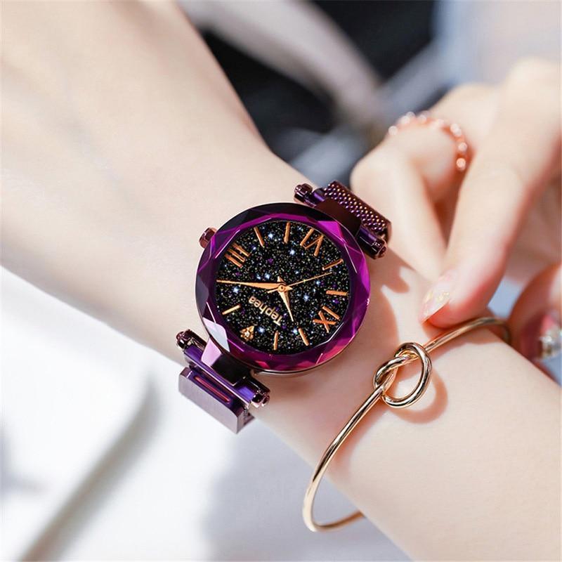 New STEVVEX Luxury Women Watches Magnetic Starry Sky Quartz Wristwatch Fashion Ladies Style Wrist Watch For Women and Girls