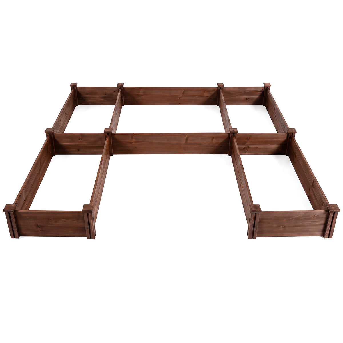 U-Shaped Wooden Garden Raised Bed for Backyard and Patio-Rustic Brown