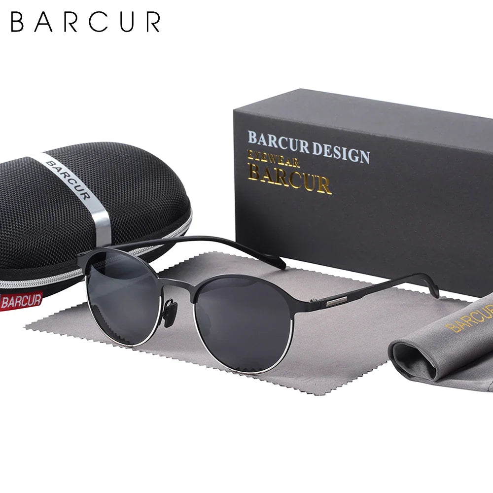 BARCUR Trendy Sunglasses Women’s Polarized Round Frame – Timeless Fashionable Sun Glasses for Driving Casual Wear – UV400 Protection Anti-Reflective Lenses