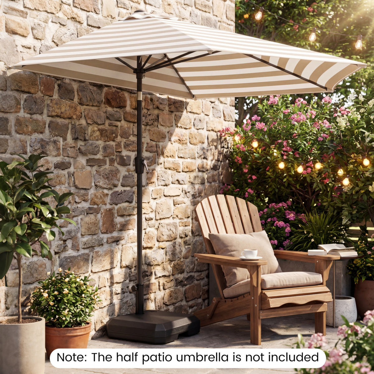 Umbrella Base for Half Patio Umbrellas 48.5 lbs Water & Sand Fillable Umbrella Stand