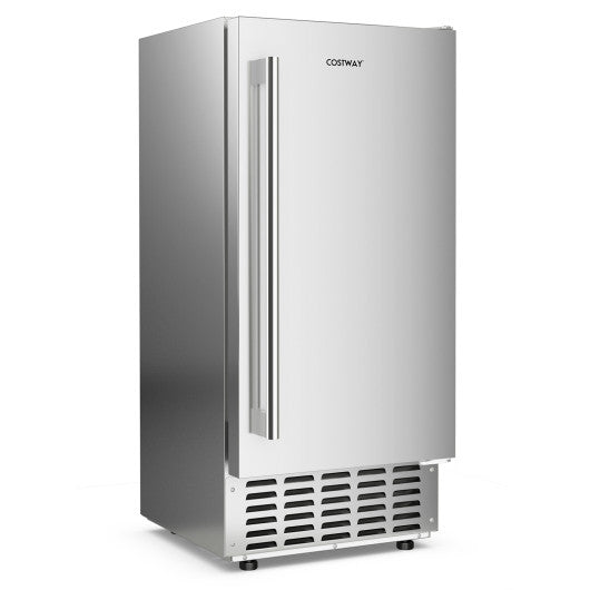 Under Counter Nugget Ice Maker with Self-Cleaning and 24H Timer-Silver