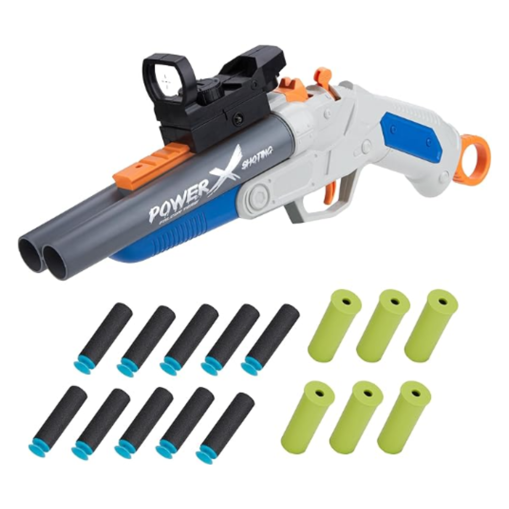 Contixo Double Barrel Foam Dart Blaster - Safe Toy With Shell Ejection