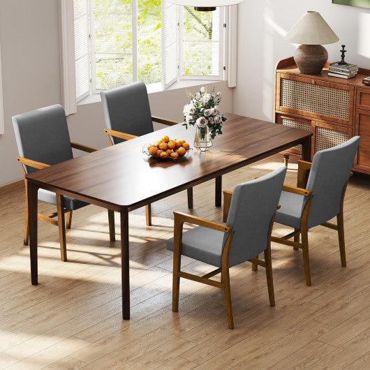 Upholstered Accent Chairs Set of 2 with High Back and Solid Wooden Frame-Gray