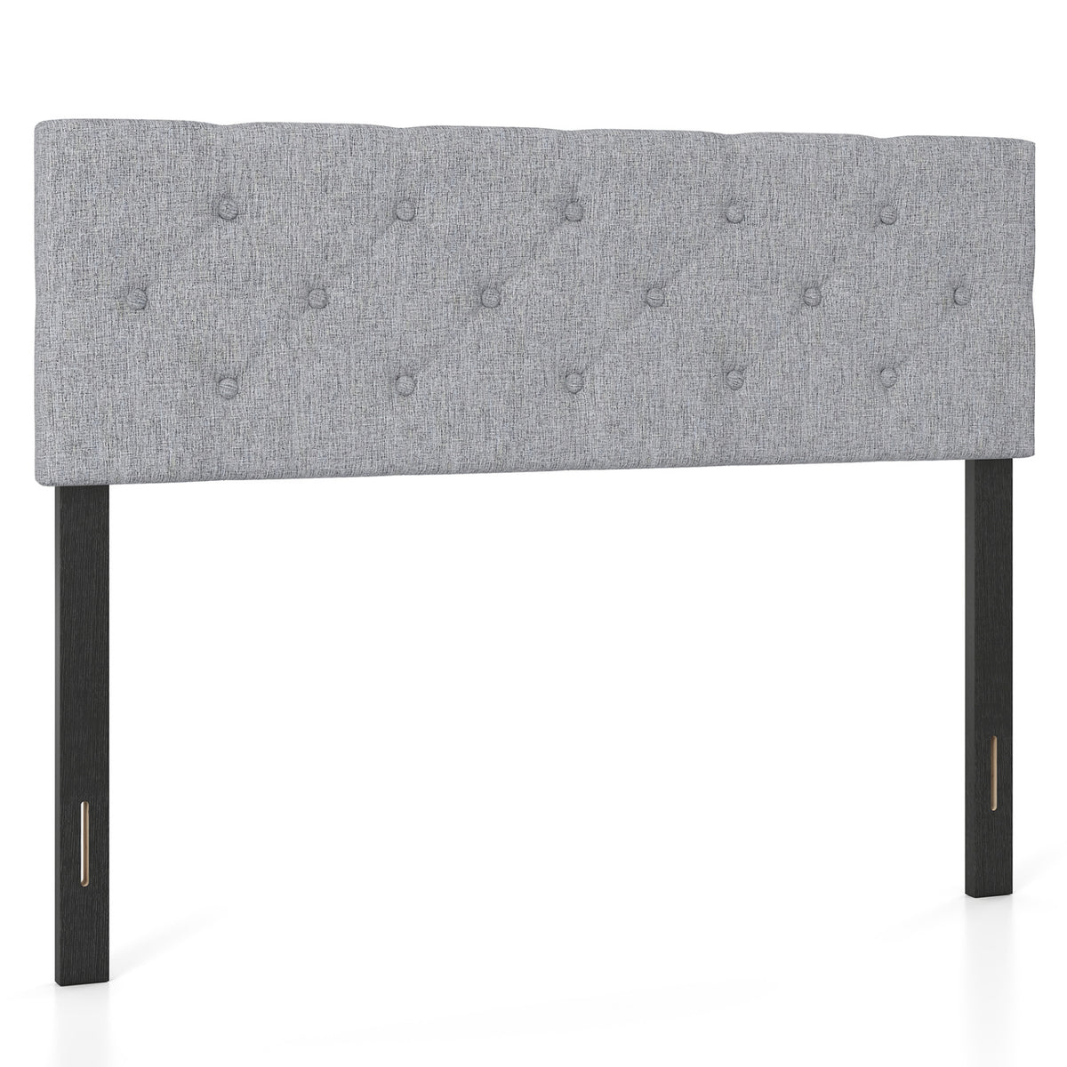 Upholstered Headboard Queen/Full Size Tufted Linen Fabric Bed Frame Mount Panel-Gray