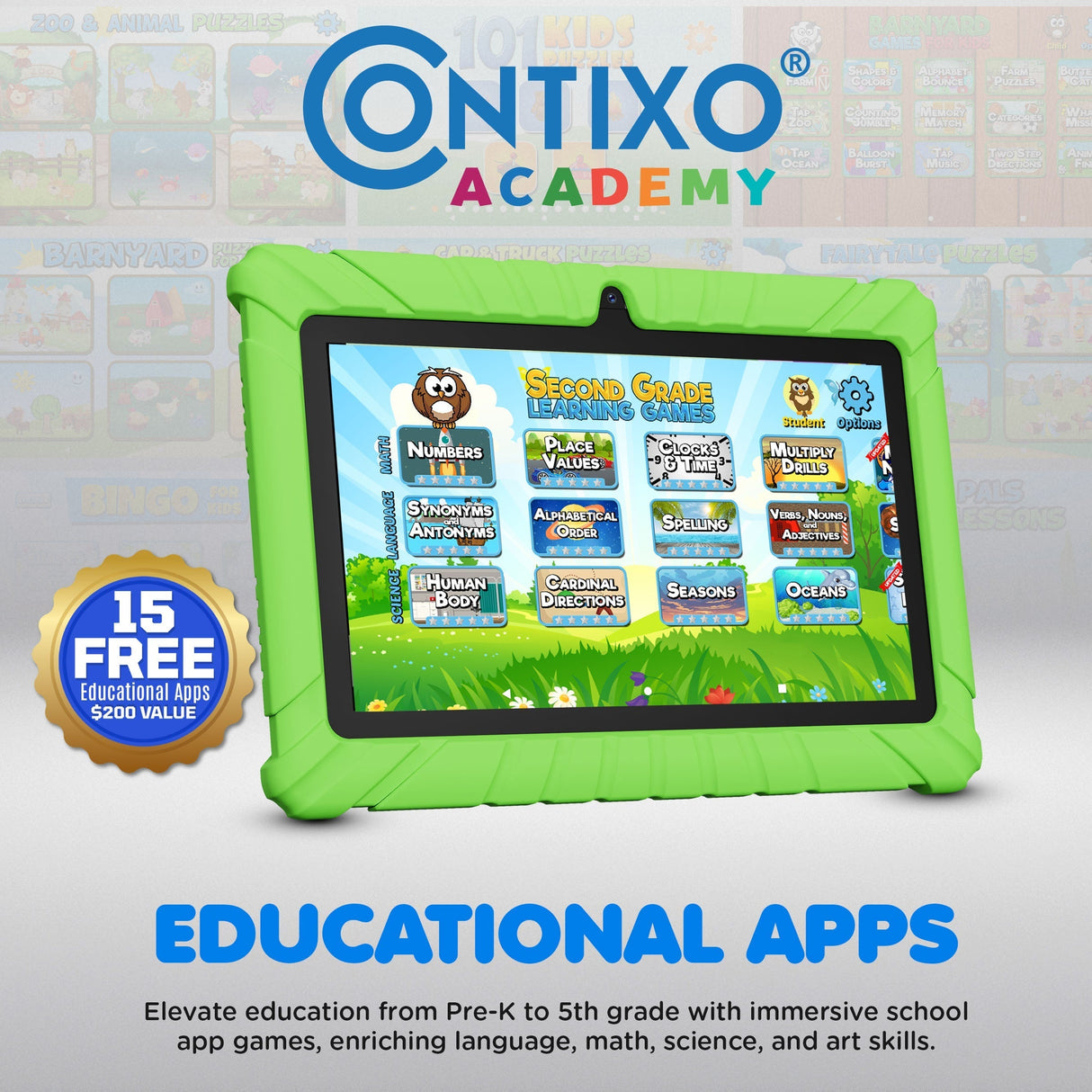 Contixo V8 7" Kids Tablet With Kids Bluetooth Karaoke and Two Microphones