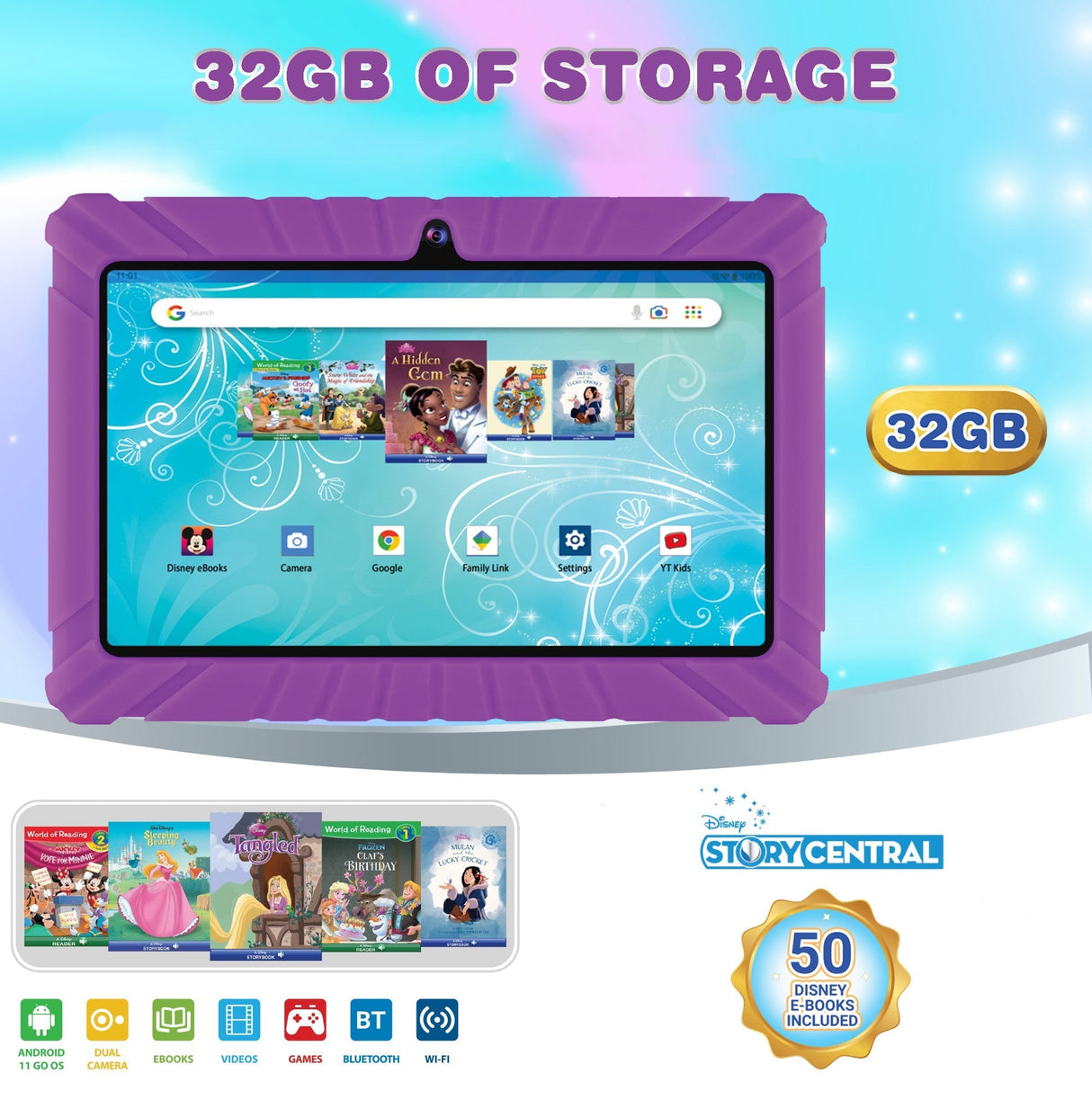 Contixo V8-2 7" Kids Tablet, Headphones, & Tablet Bag Bundle